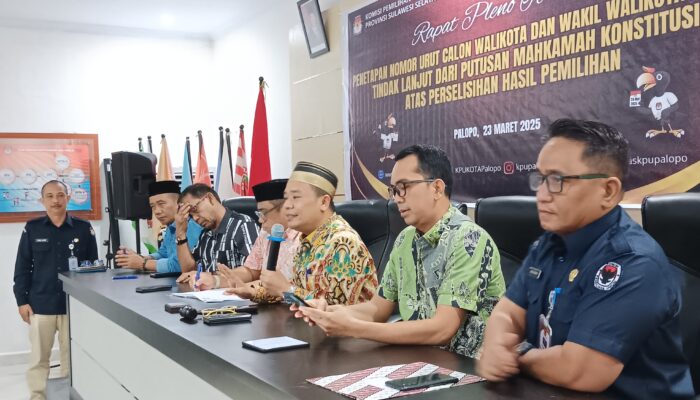 Pilkada Ulang Palopo, KPU Tetapkan Nomor Urut Paslon Cawalkot